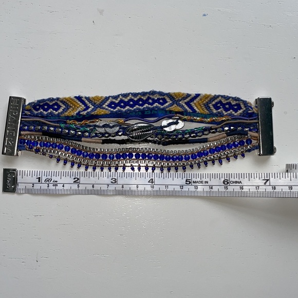 Hipanema Blue Magnetic Cuff 9 Strand Bracelet 7” - Picture 5 of 5